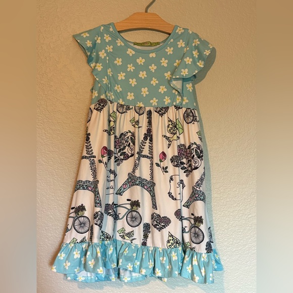 Millie Loves Lily Floral and Paris Print Dress size 6 - Picture 1 of 1